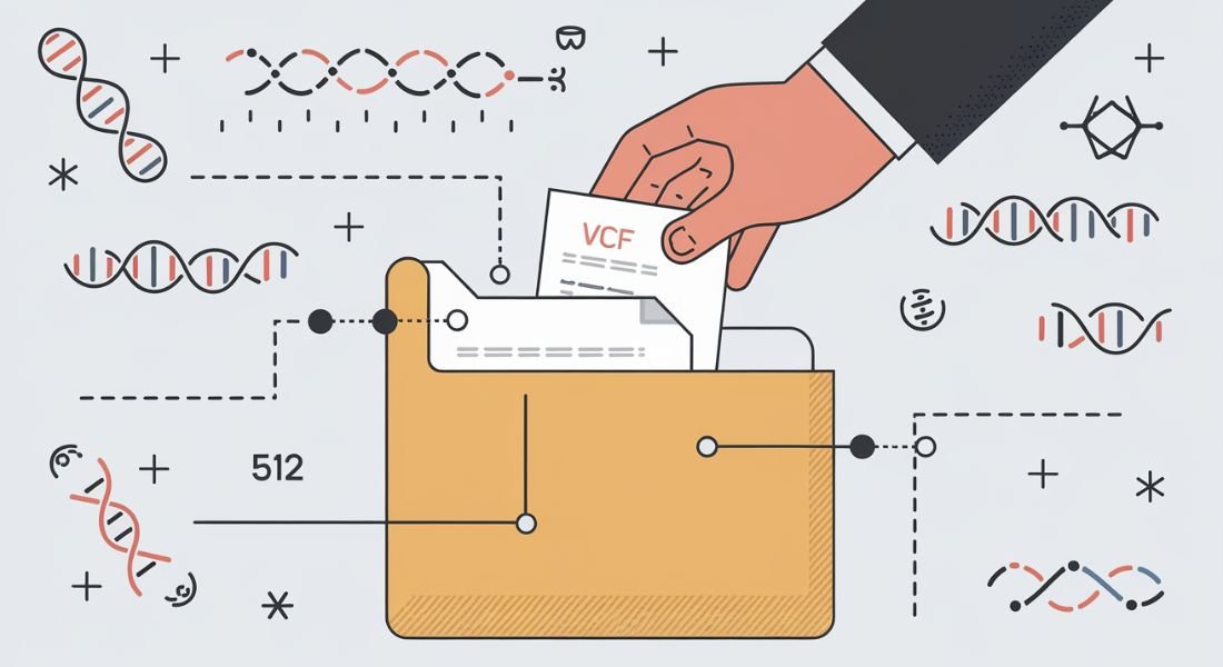 Illustrative diagram of adding VCF files to a GLnexus database for genetic data management.