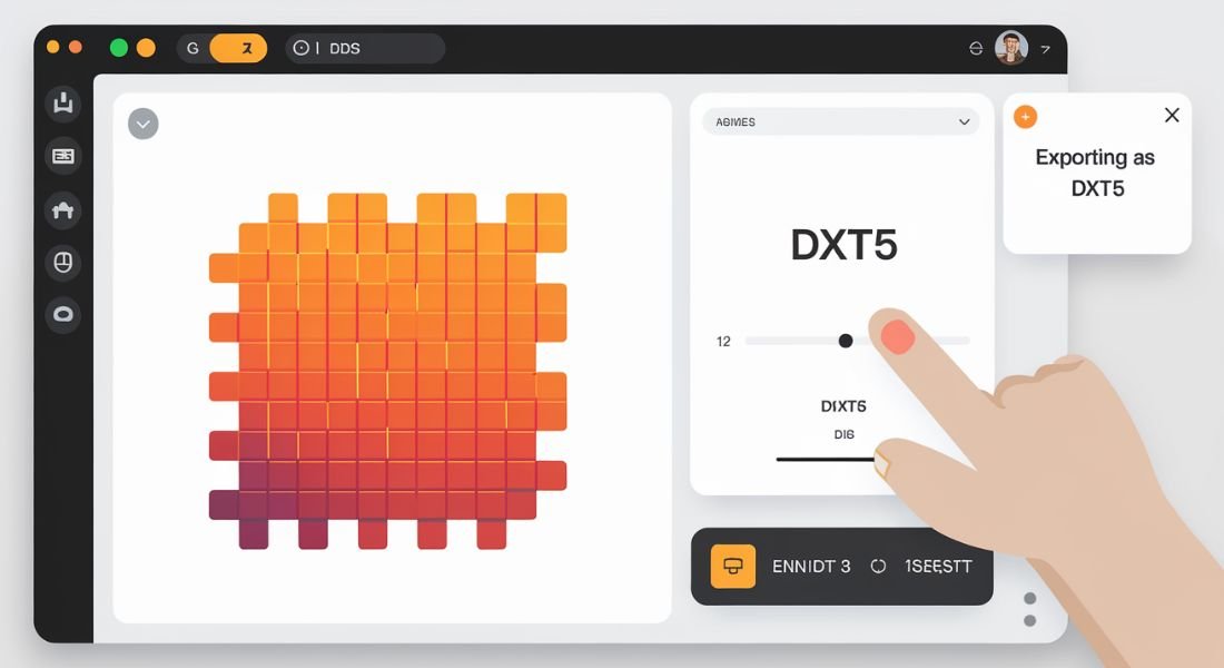 how to export .dds as dxt5